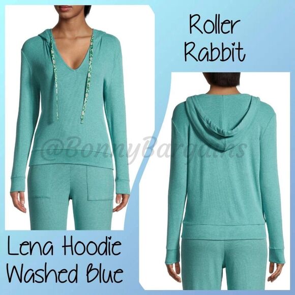 NWT Roller Rabbit Lena Hoodie in Washed Blue - Picture 1 of 14